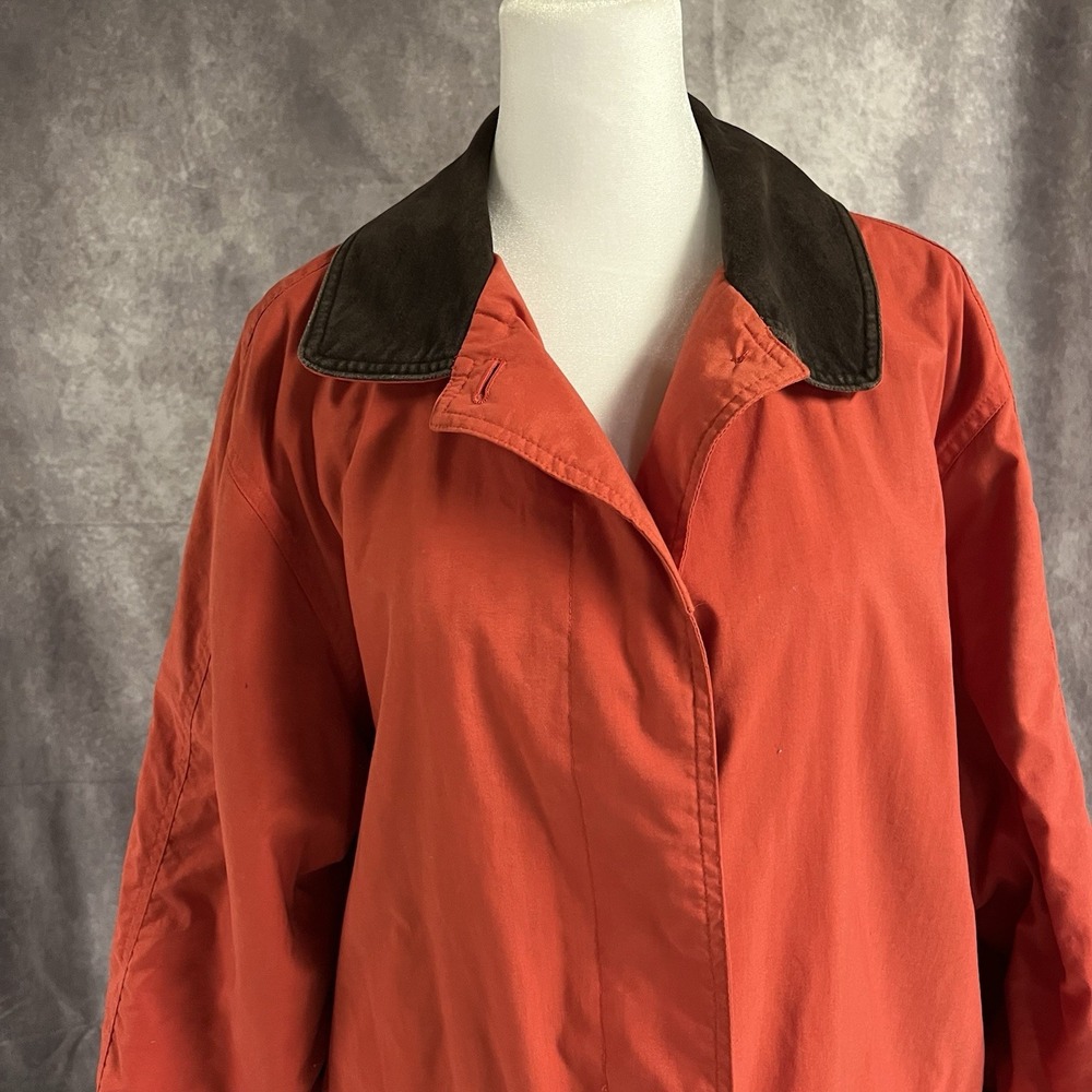 Eddie Bauer Women's Red Button Up Chore Barn Coat Lg Classic Outdoors‎ Warm